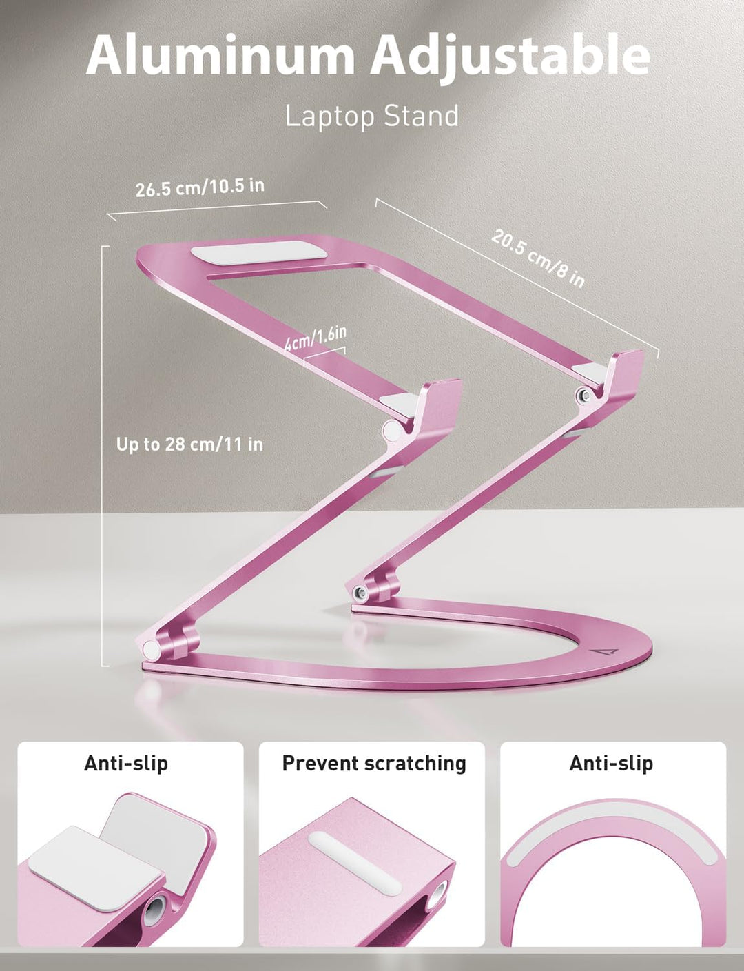 Laptop Ständer,Maxonar Höhenverstellbar Faltbarer Aluminium Laptop Stand Ergonomischer,Belüfteter La
