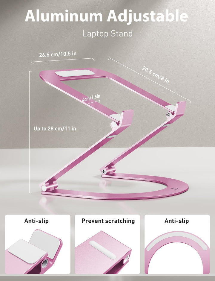 Laptop Ständer,Maxonar Höhenverstellbar Faltbarer Aluminium Laptop Stand Ergonomischer,Belüfteter La
