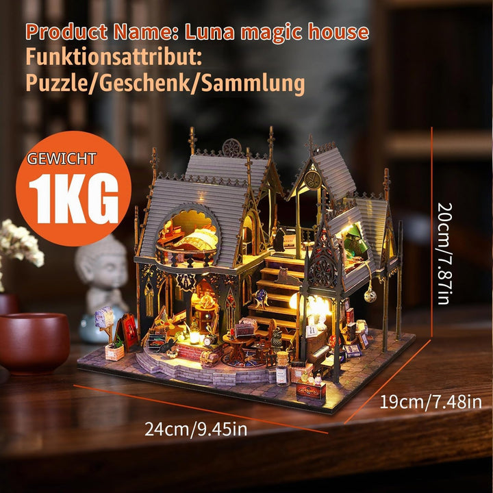 CRIOLPO Book Nook Kit-DIY Puppenhaus Holz Miniatur Haus Kit, Buch Ecke Miniatur Kit für Erwachsene T