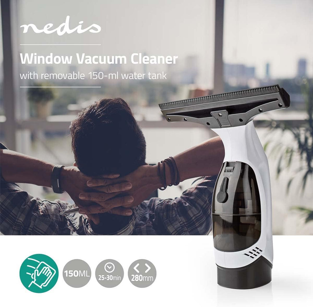 NEDIS Fenster Staubsauger | 20 W | Kapazität Schmutzwassertank: 200 ml | Abnehmbarer Schmutzwasserta
