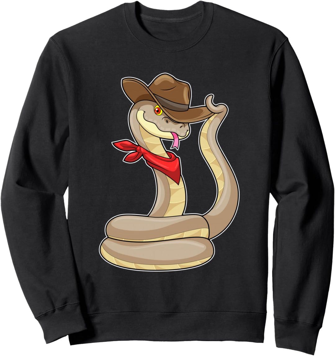 Schlange Cowboy Halstuch Hut Sweatshirt