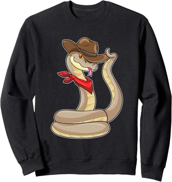 Schlange Cowboy Halstuch Hut Sweatshirt
