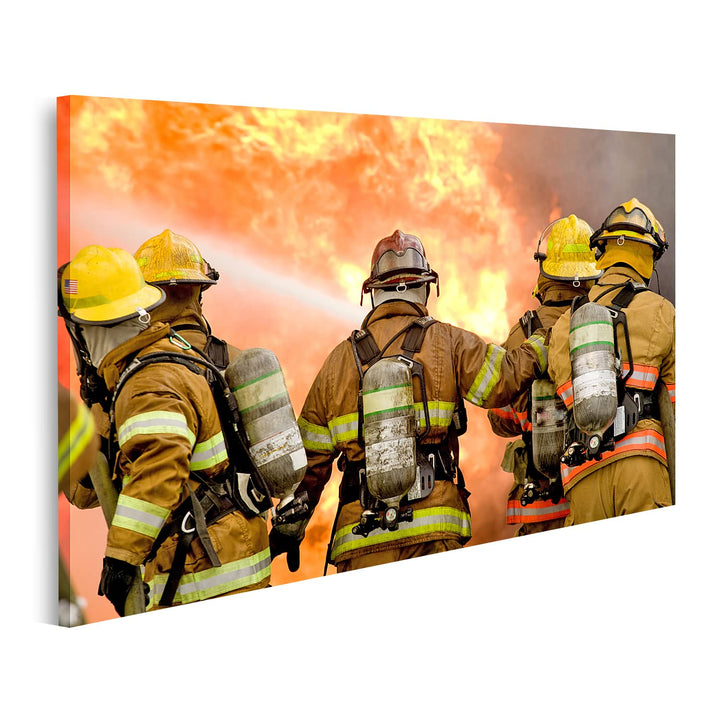 islandburner Bild auf Leinwand Feuerwehr Leute Bilder Wandbilder Poster Leinwand 100x57cm, Leinwand
