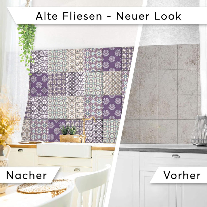 CREATISTO Mosaik Klebefliesen Stickerfliesen Fliesenfolie - Klebe Folie für Wandfliesen I Klebeflies