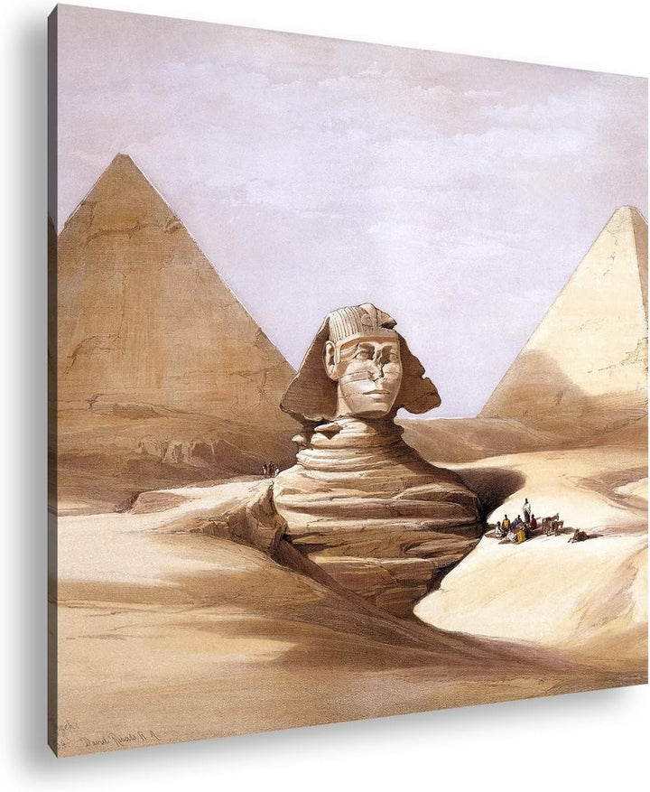 deyoli gezeichnete Pyramiden von Gizeh Format: 60x60 als Leinwandbild, Motiv fertig gerahmt auf Echt