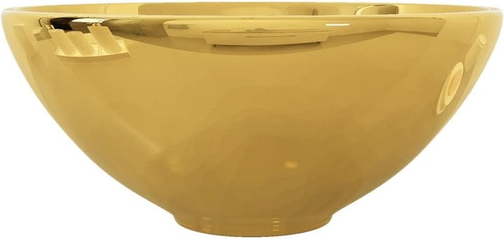 WIFESE Waschbecken 32,5x14 cm Keramik Golden Aufsatzwaschbecken Eckig Waschbecken Gäste WC Badezimme