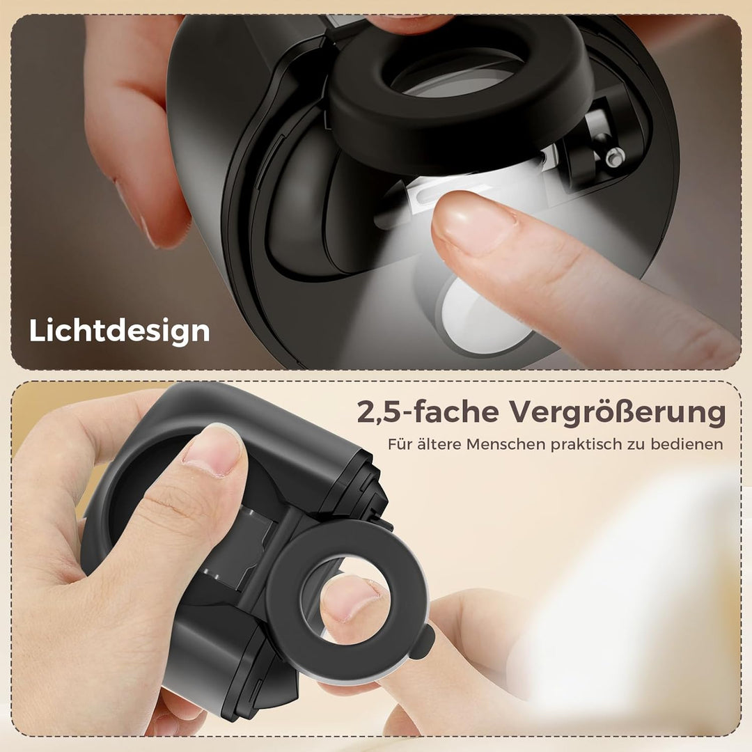 Elektrischer Nagelknipser, USB-wiederaufladbarer automatischer Nageltrimmer und Poliermaschine mit L