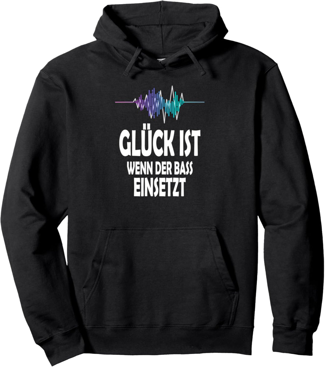 Glück ist, wenn der Bass einsetzt | Techno Rave Pullover Hoodie
