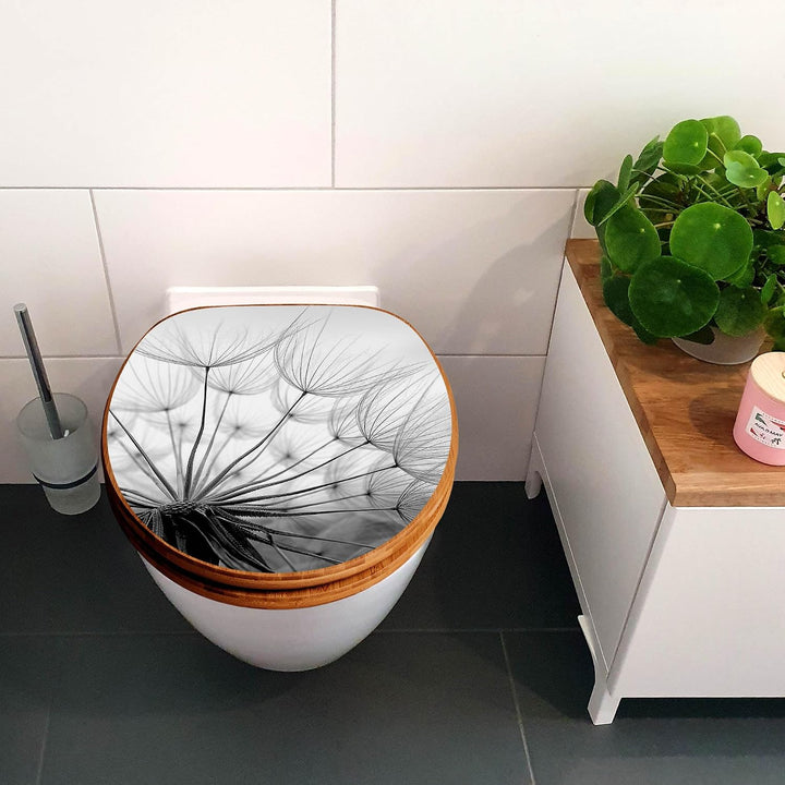 banjado Design WC Sitz Bambus Absenkautomatik 45,8x37,5cm - Toilettendeckel mit Absenkautomatik Holz