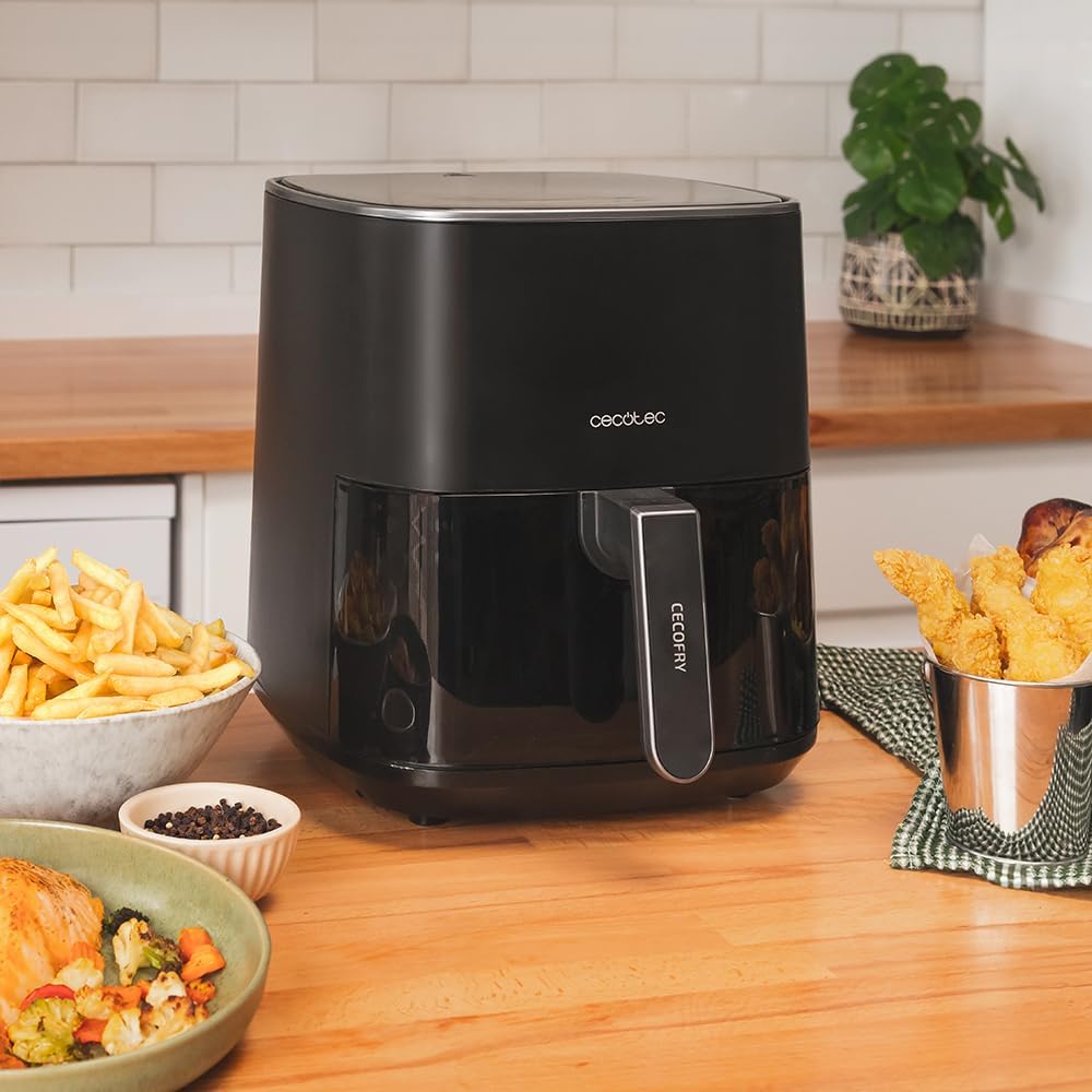 Cecotec Heissluftfritteuse ohne Öl 5,5L Cecofry Fantastik 5500. 1500W, PerfectCook-Technologie, 9 Ko