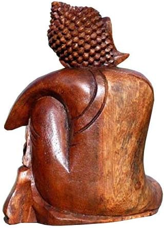 Super schöner ruhender 20 cm Buddha Meditation Holz Budda Feng Shui BMKNIER20