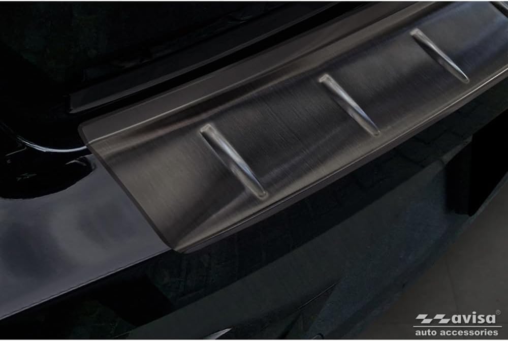 Avisa Schwarz Edelstahl Heckstossstangenschutz kompatibel mit Polestar 2 2019-2023 & Facelift 2023-