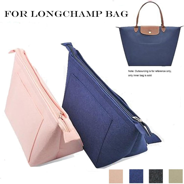D.DUO Taschen-Organizer, Geldbörsen-Einsatz mit Reissverschluss, geeignet für Longchamp lange und ku