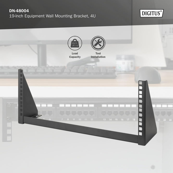 DIGITUS DN-48004 – 19-Zoll Rahmen – 4HE – Universal Wandmontage-Rahmen für 19" Equipment – Vertikal