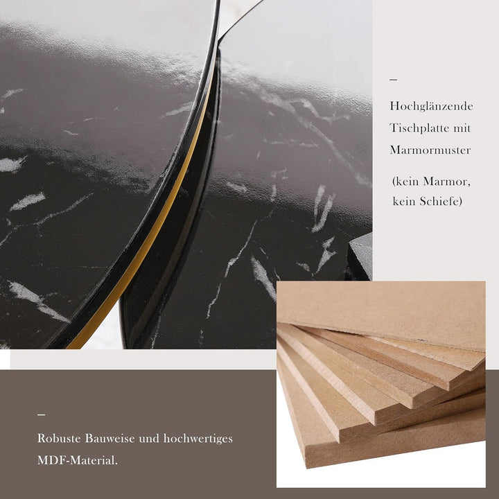 Merax Couchtisch 2er Set, Hochglanz Wohnzimmertisch, Coffee Table mit Stauraum, für Wohnzimmer, Balk