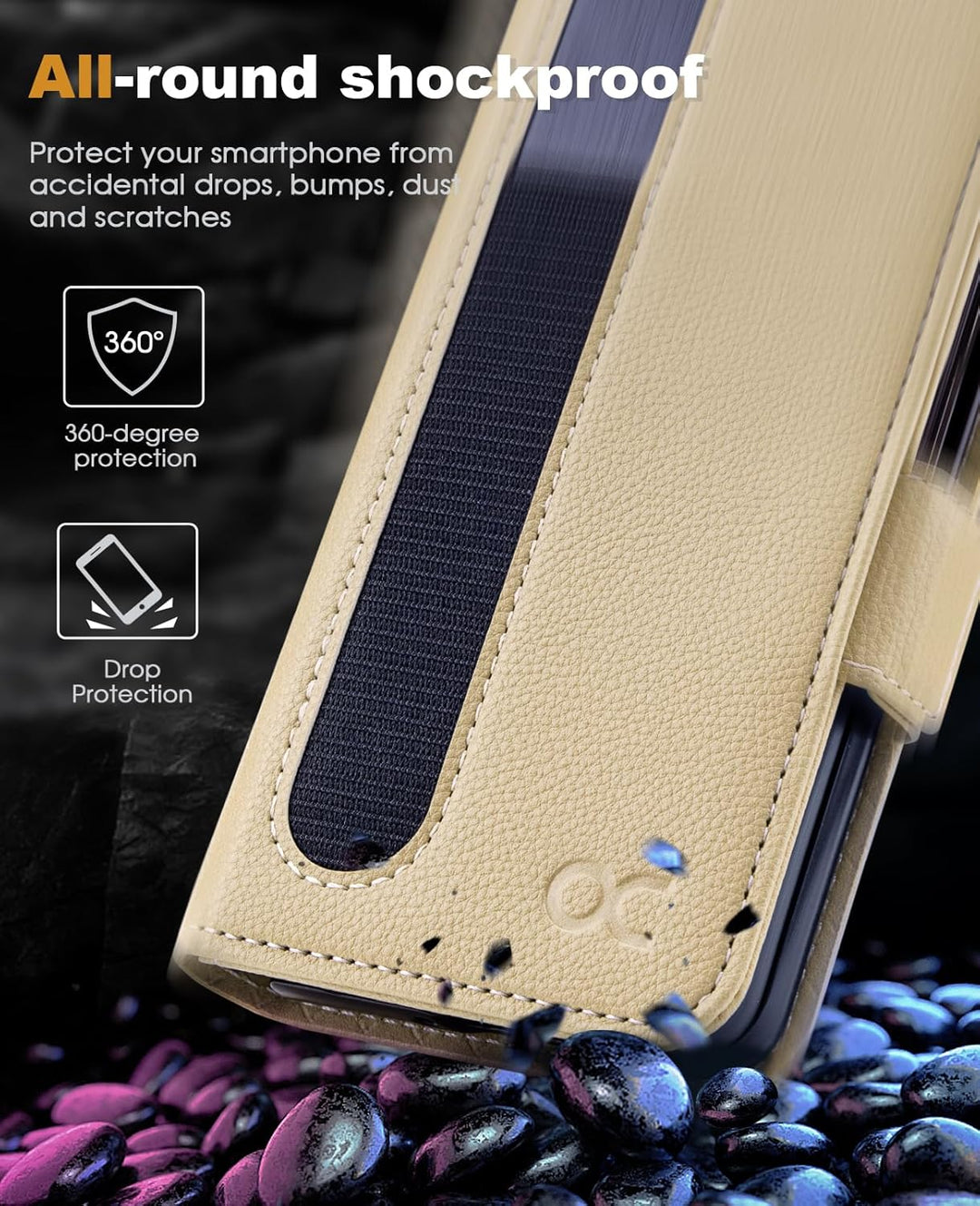 OCASE Aktualisierte Version Hülle Samsung Galaxy Z Fold 5 5G Handyhülle [mit S Pen Halter] [Vorderse