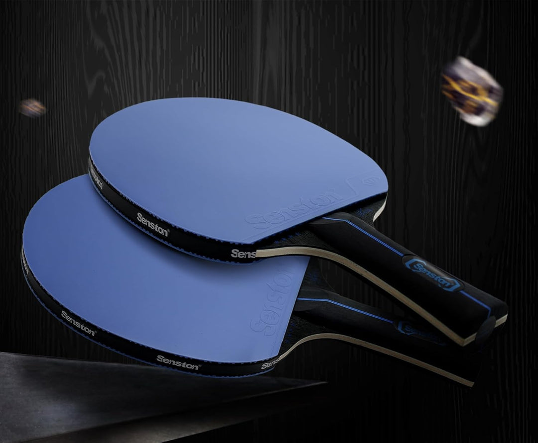 Senston Tischtennis Schläger Set, Profi 2 Tischtennisschläger und 3 Tischtennis-Bälle, Ideal für 2 S