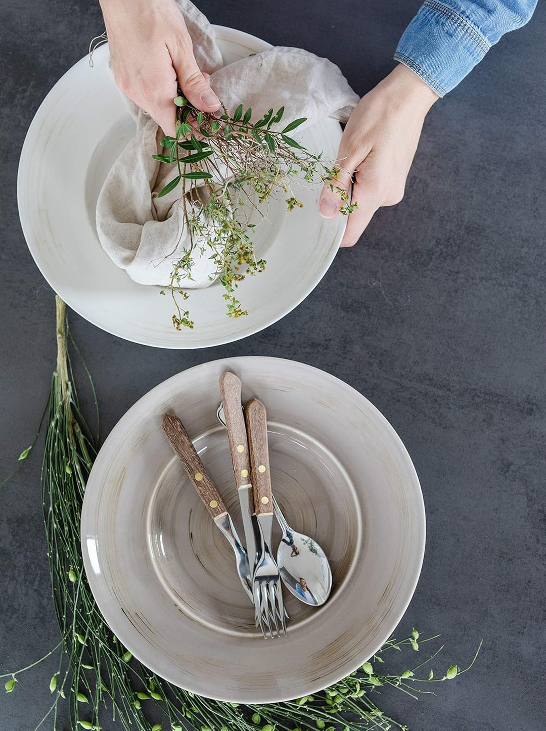 MÄSER 931449 Serie Derby, Premium Pastateller Set für 4 Personen in Gastronomie-Qualität, modernes S