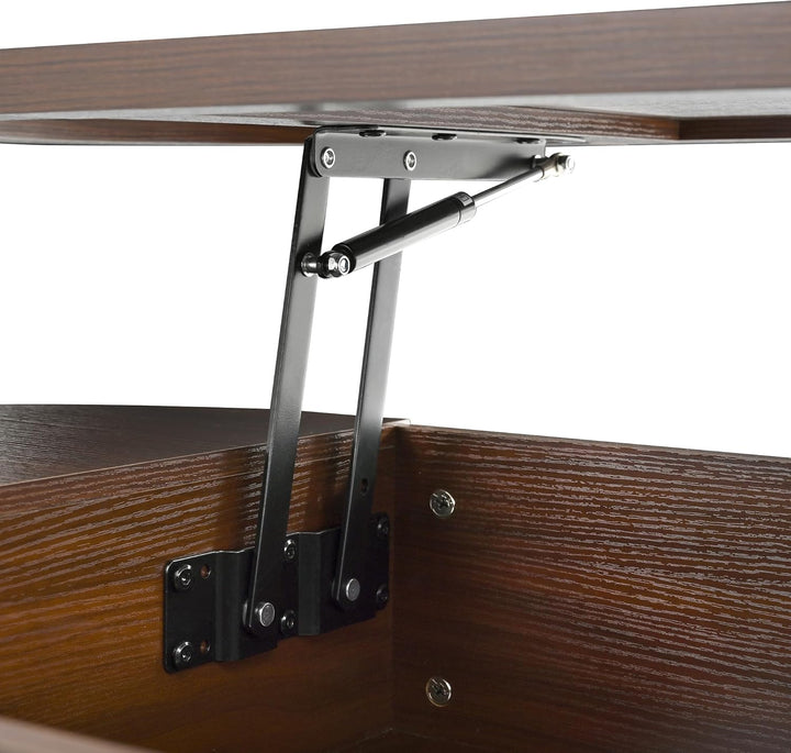 Merax Anhebbarer Couchtisch 110x55,5x40 cm, Höhenverstellbar mit Gebogenen Holzseiten, Ausziehbares