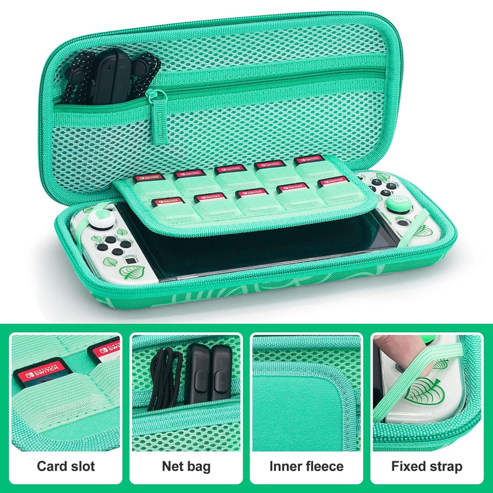 BRHE Switch Tasche Case für Nintendo Switch mit Schutzhüllen, Animal Crossing Switch Schutzhüll Reis