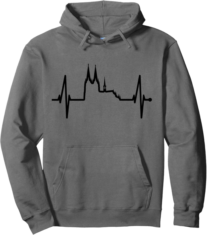 Köln Skyline Herzschlag Kölner Dom Kölsch Fan Karneval Köln Pullover Hoodie