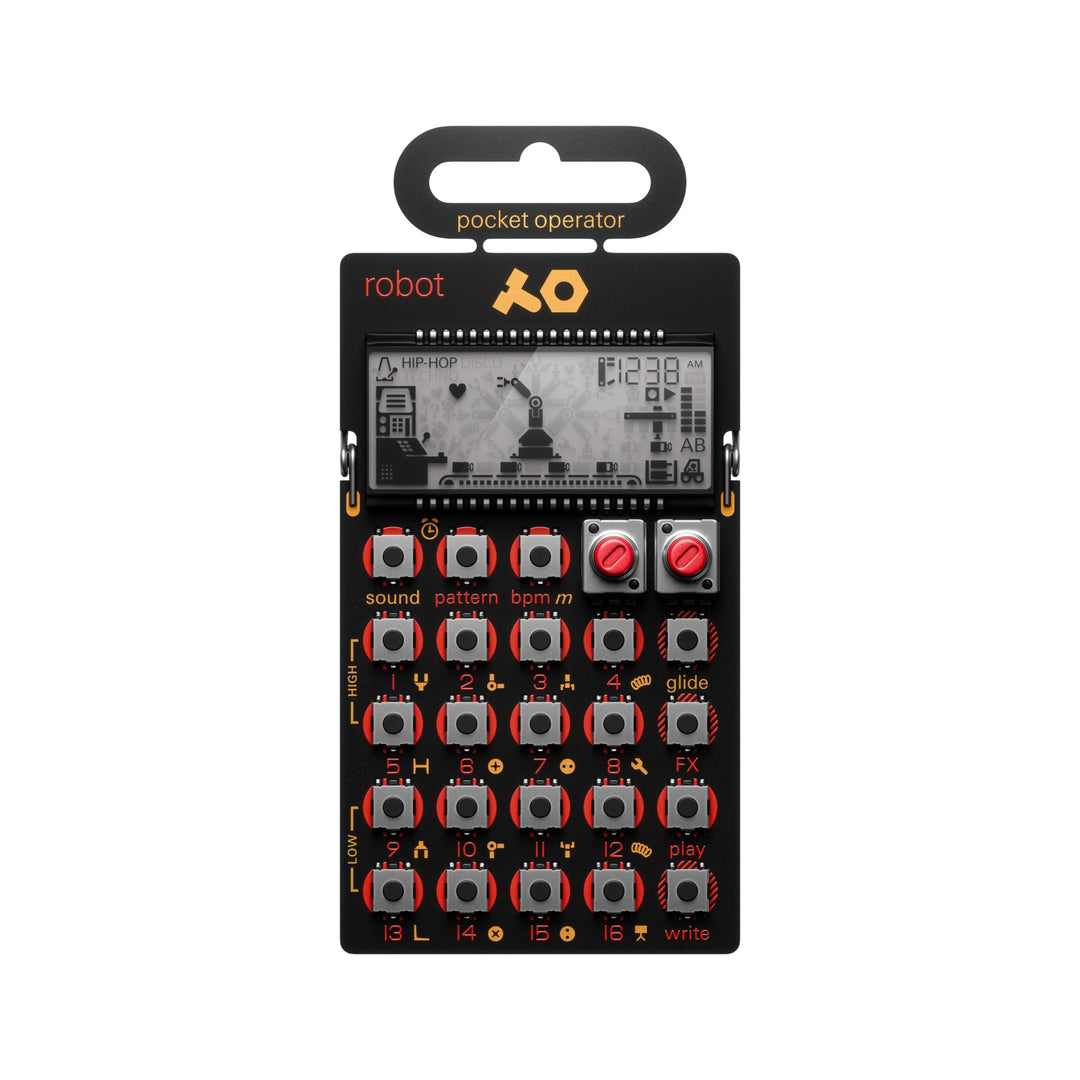 Teenage Engineering PO-28 robot Synthesizer und Sequencer (Pocket Operator mit 8-bit Sounds, LCD Dis