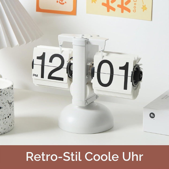 Cyrank Moderne Digitale Mechanische Retro-Klappuhr Mit Internem Zahnradbetrieb, Retro-Digital-Klappu
