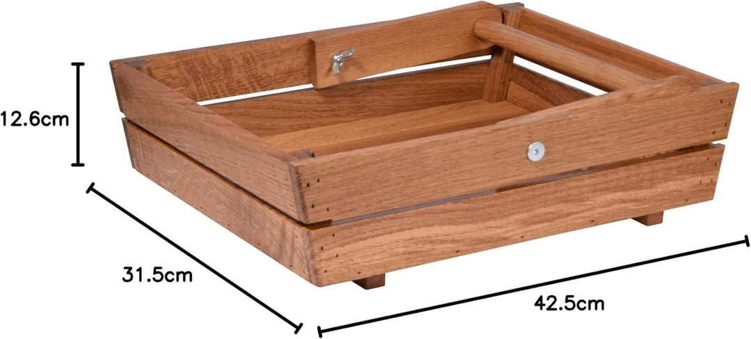 dobar® green label 29025FSCe Premium Erntekorb | Gartenkorb Eichenholz Massiv | Design Obstkorb | Pi