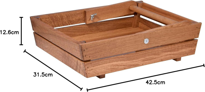 dobar® green label 29025FSCe Premium Erntekorb | Gartenkorb Eichenholz Massiv | Design Obstkorb | Pi