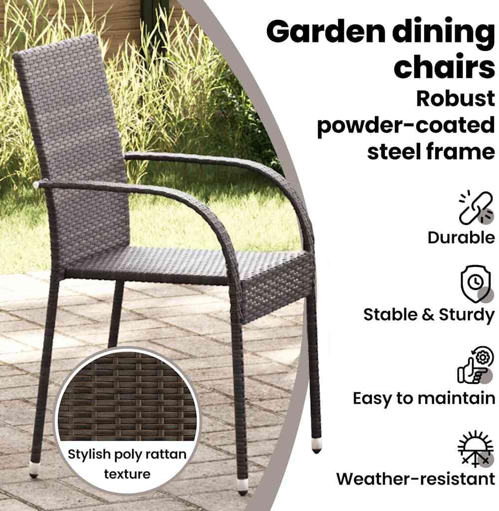 vidaXL 4X Gartenstuhl Stapelbar Gartensessel Stapelstuhl Essstuhl Stapelsessel Stuhl Sessel Stühle G