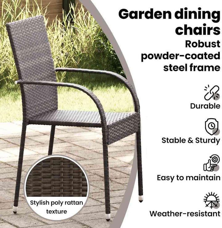 vidaXL 4X Gartenstuhl Stapelbar Gartensessel Stapelstuhl Essstuhl Stapelsessel Stuhl Sessel Stühle G