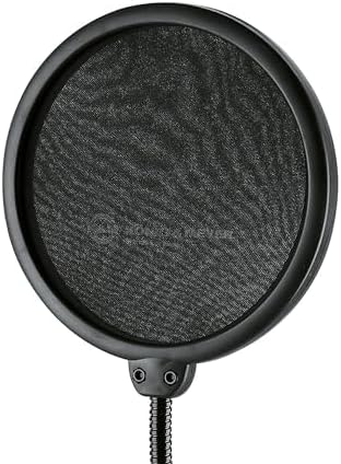 K&M 23966 Popkiller Schwarz - doppelter Nylonschirm ø 20 cm - bis 3 cm Stativdurchmesser - XXL-Popsc