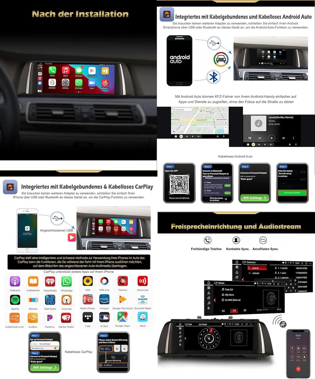 Erisin 10.25 Zoll 4GB+64GB Android 12 Autoradio Bluetooth GPS Navigation für BMW 5er F10/F11 2013-20