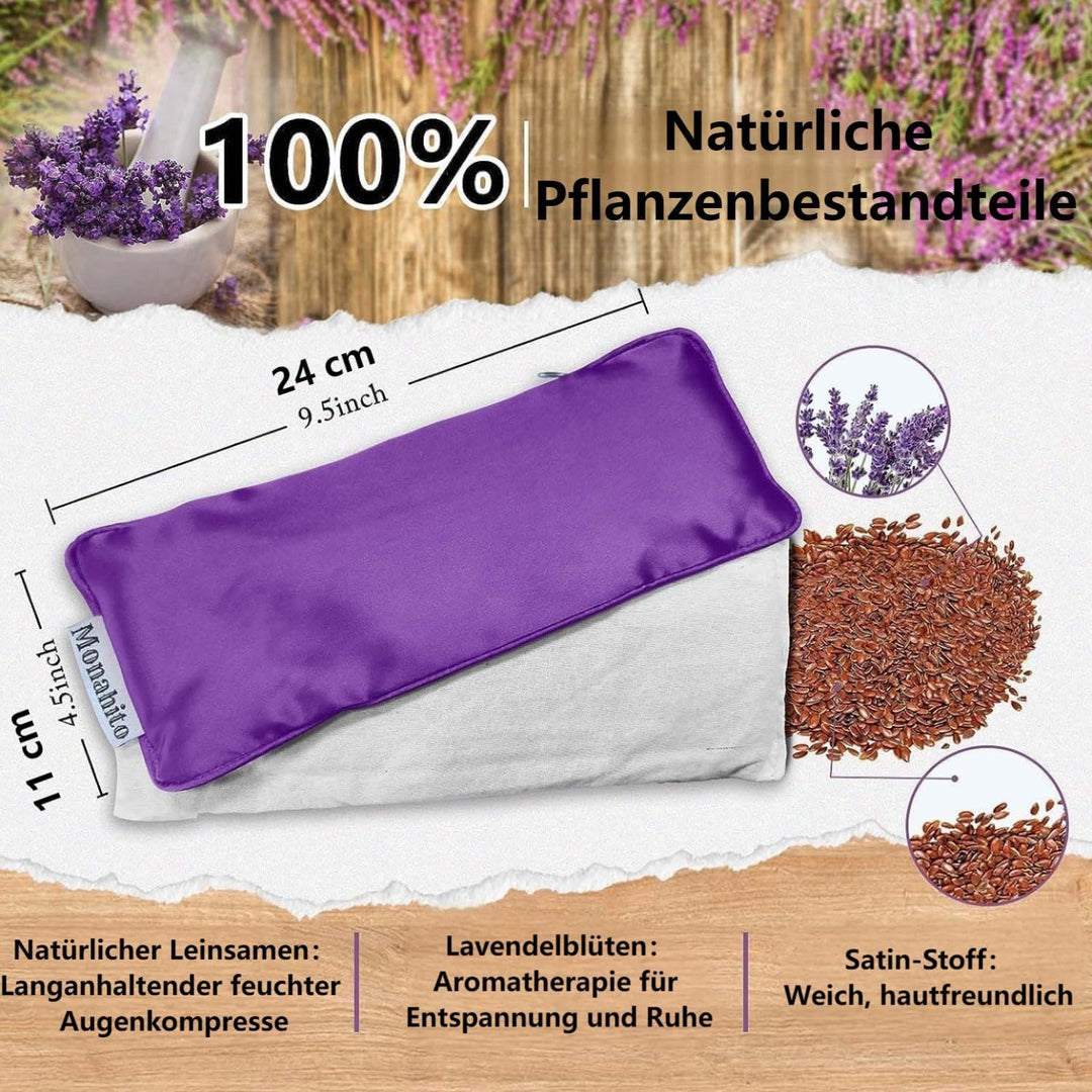 Hihealer Seiden Augenmaske 2er Set Lavendel Gewichtet, für Schlafen, Yoga, Spa, Meditation, Feucht-