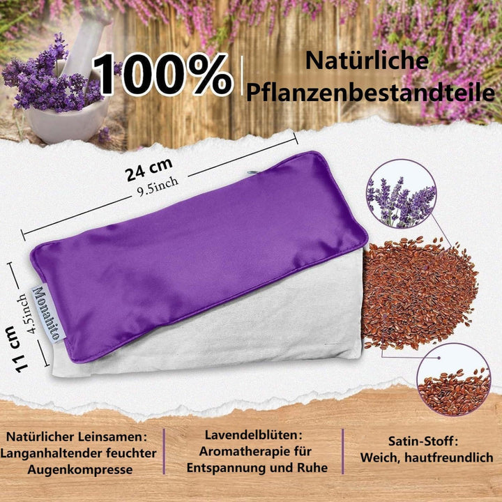 Hihealer Seiden Augenmaske 2er Set Lavendel Gewichtet, für Schlafen, Yoga, Spa, Meditation, Feucht-