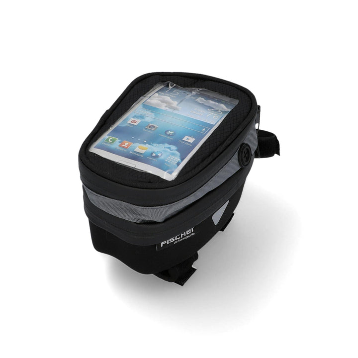 Fischer Premium Fahrradtasche | mit integrierter Smartphone-Tasche und Touchscreen-Schutzfolie | Obe