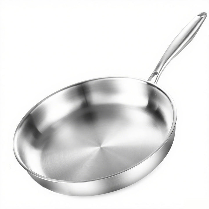 Dreilagige Edelstahl Bratpfanne 20cm,Edelstahlpfanne Unbeschichtet,Induktions Pfanne,Hocheffiziente