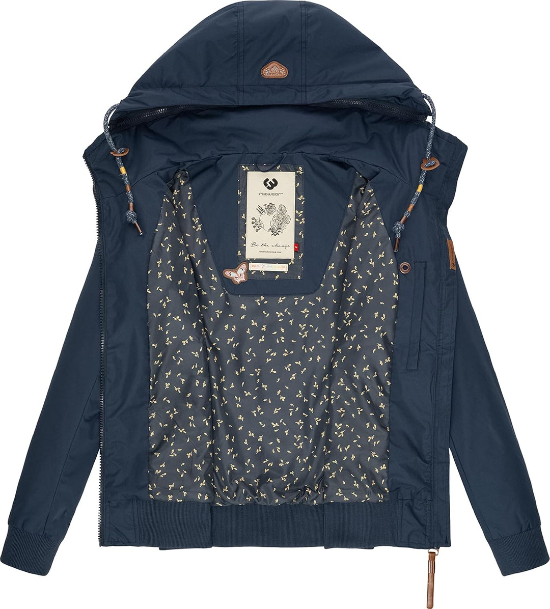 Ragwear Damen Übergangjacke wasserdicht (Wassersäule: 4.000 mm) leichte Jacke kurz mit abnehmbarer K
