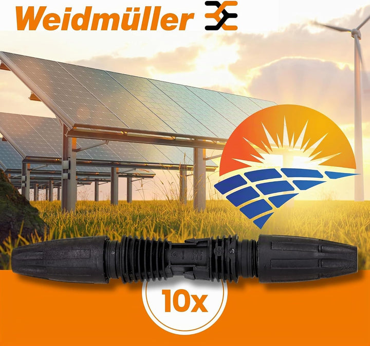Weidmüller 5x PV-Stick Steckverbinder - Photovoltaik Solarstecker Set | Snap In Technologie für 1.50