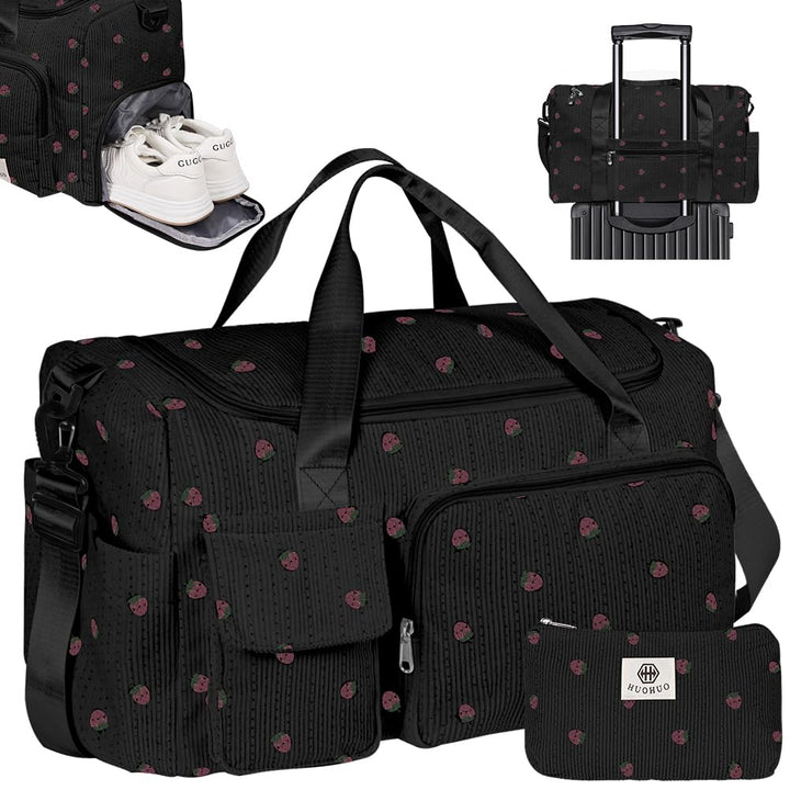 Sporttasche Damen, Sporttasche Kinder, Faltbare Reisetasche Weekender mit Schuhfach Nassfach, Reiset