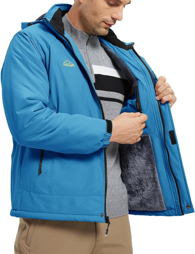 YSENTO Herren Winterjacke Wasserdichte Warme Fleece Gefüttert Outdoor Softshelljacke Atmungsaktiv Sk