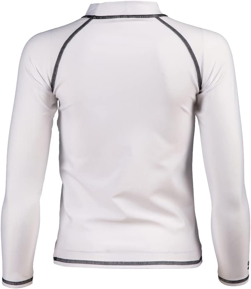 ARENA Jungen Unisex Jr Rash Vest L/S Graphic Rash Guard Shirt, 116 White-black