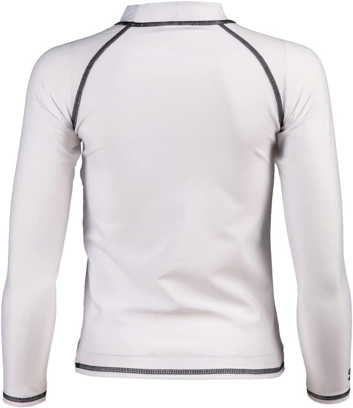 ARENA Jungen Unisex Jr Rash Vest L/S Graphic Rash Guard Shirt, 116 White-black