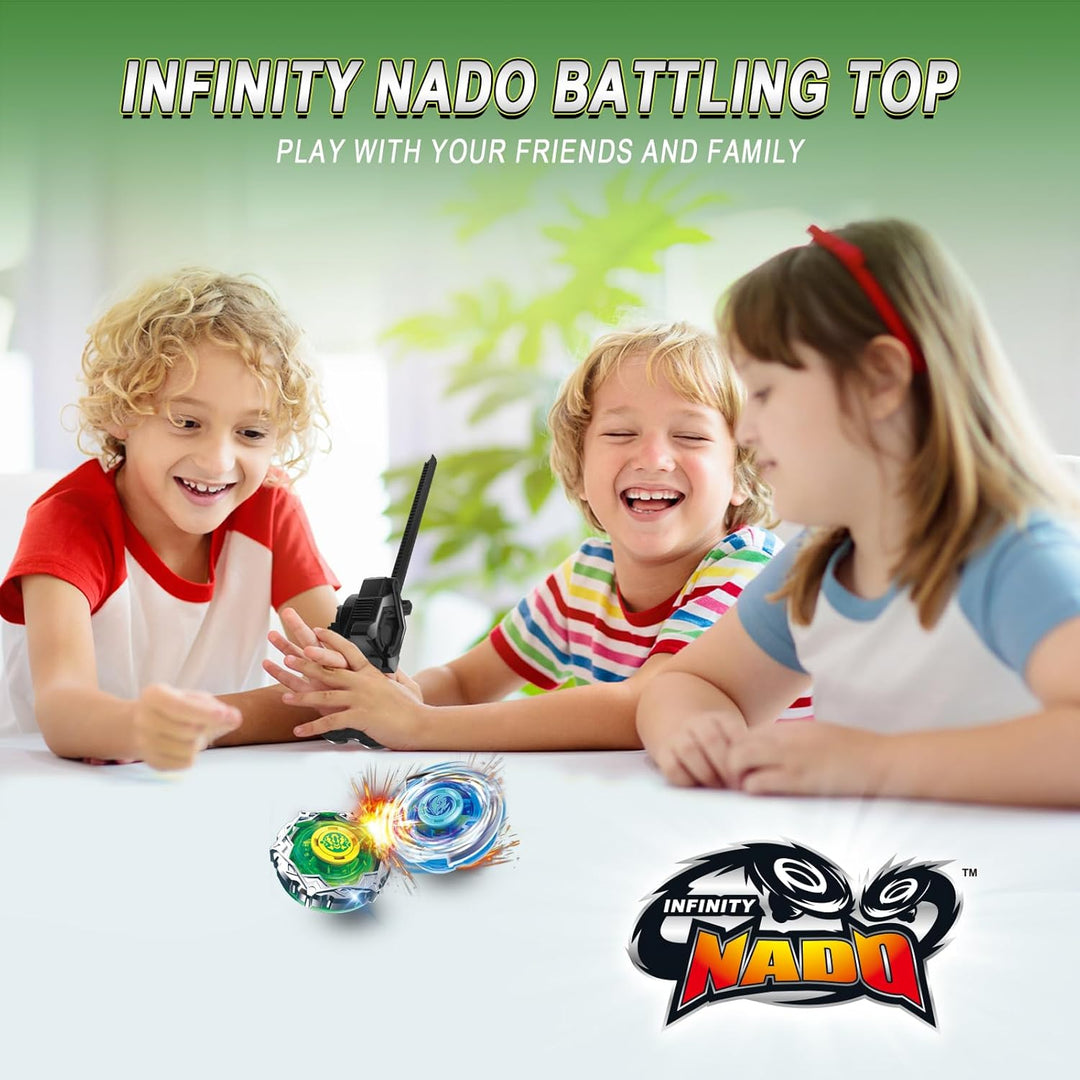 INFINITY NADO S7 Kreisel mit 2 kreiselwerfer, Metallkreisel Typ Verteidigung/Ausdauer Rechts, Spielz