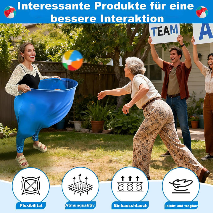 Oma-Hosen-Spiele für draussen,Granny Pants Wurfspiel, mit 4 × Hüpfbällen und 1 × Ballonpumpe, Jumbo-