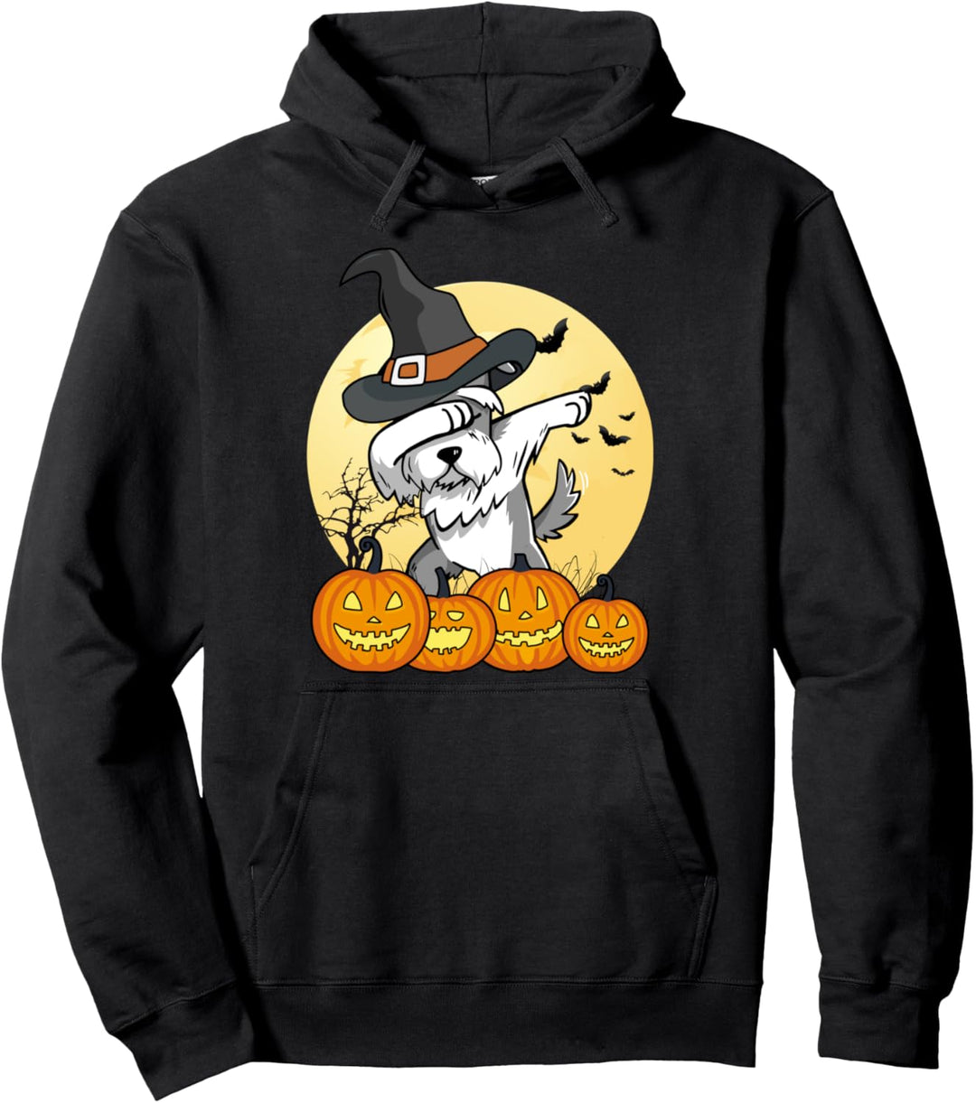 Dabbing Schnauzer Dab Dance Halloween Hund Pullover Hoodie