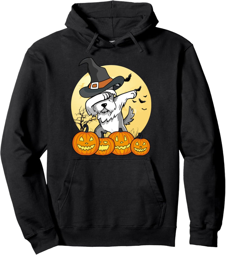 Dabbing Schnauzer Dab Dance Halloween Hund Pullover Hoodie