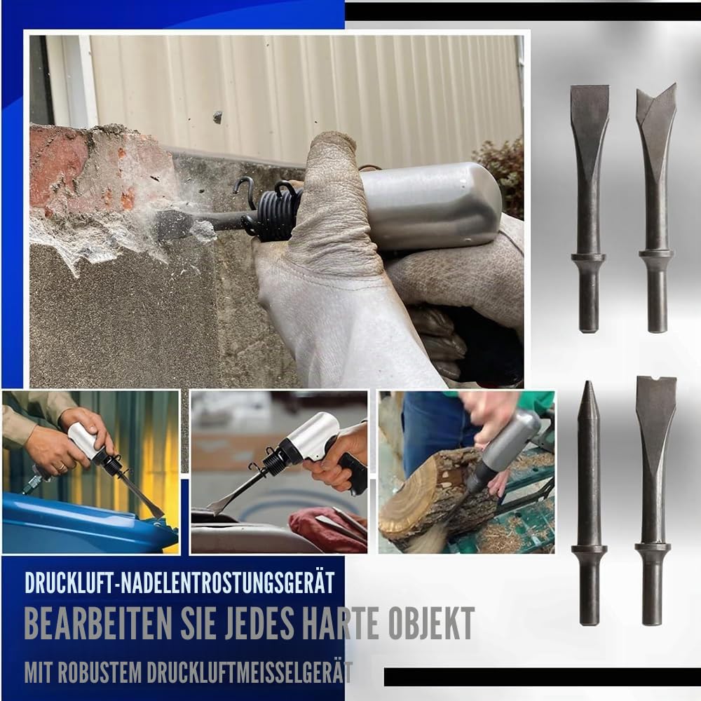 Nadelentroster,Druckluft Nadelentroster,Druckluft Entroster,11pcs Rostentferner Ersatzkopf 4500U/min