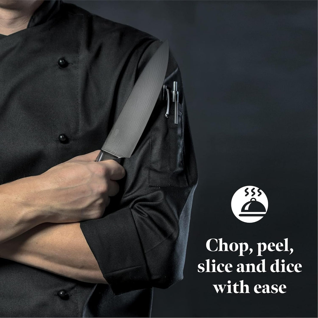 GOURMEO Brotmesser mit edlem Echtholzgriff - Rostfreier Edelstahl mit Wellenschliff - Klingenlänge: