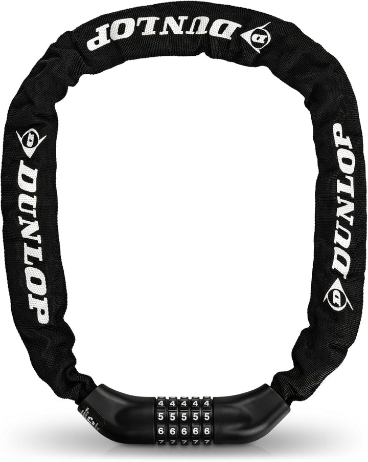 DUNLOP Fahrradschloss Zahlenschloss - Hohe Sicherheit - 100 cm -Sicherheitslevel-6 Schloss mit 5er Z